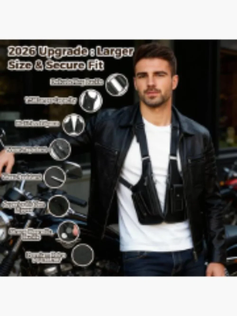 Large Double Shoulder Underarm Holster Bag -Anti-Theft Concealed Crossbody